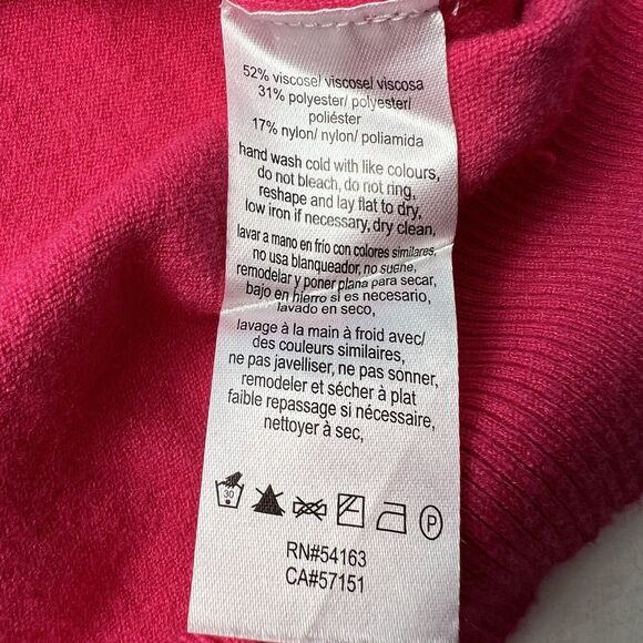 Calvin Klein Womens S Pullover Long Sleeve Round Neck Sweater Hot Pink So Soft - Picture 7 of 7